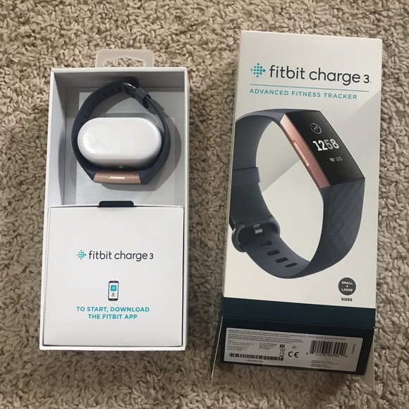 fitbit Accessories - Fitbit Charge 3- Rose Gold/Blue Gray